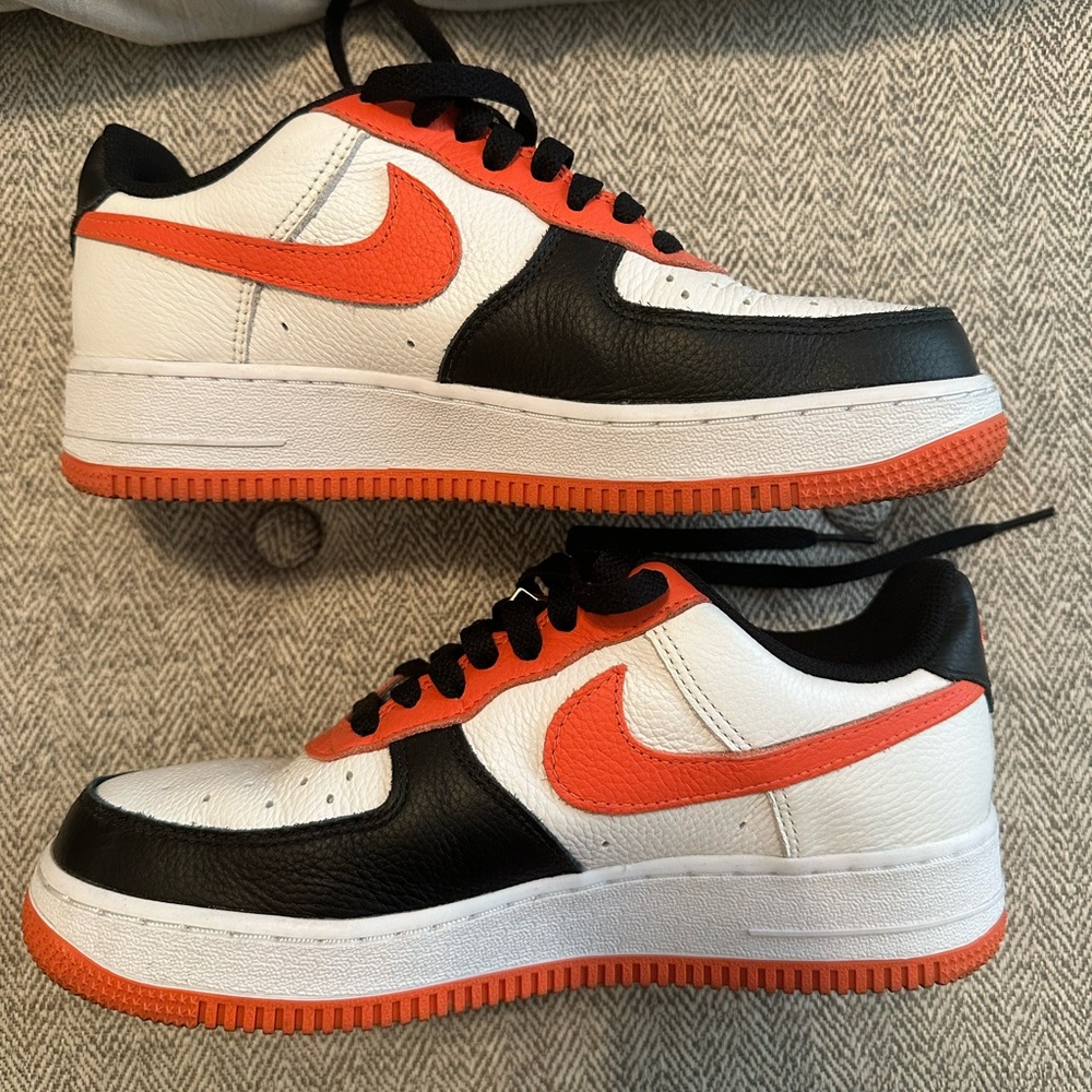 Nike Air Force 1 custom white black and orange
